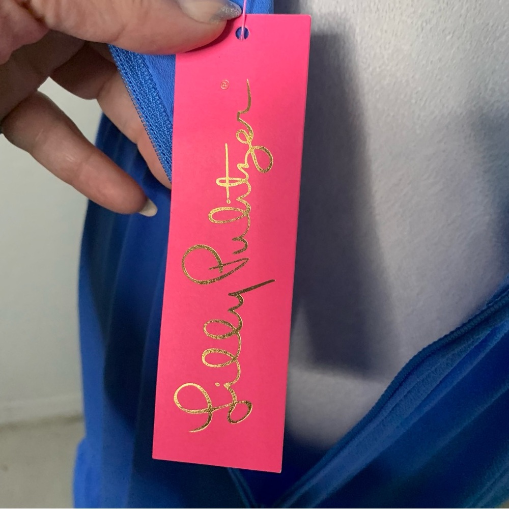 NWT Lilly Pulitzer Vibrant Blue Thistle Maureen Maxi Dress Resort Wear Belted - Picture 10 of 13